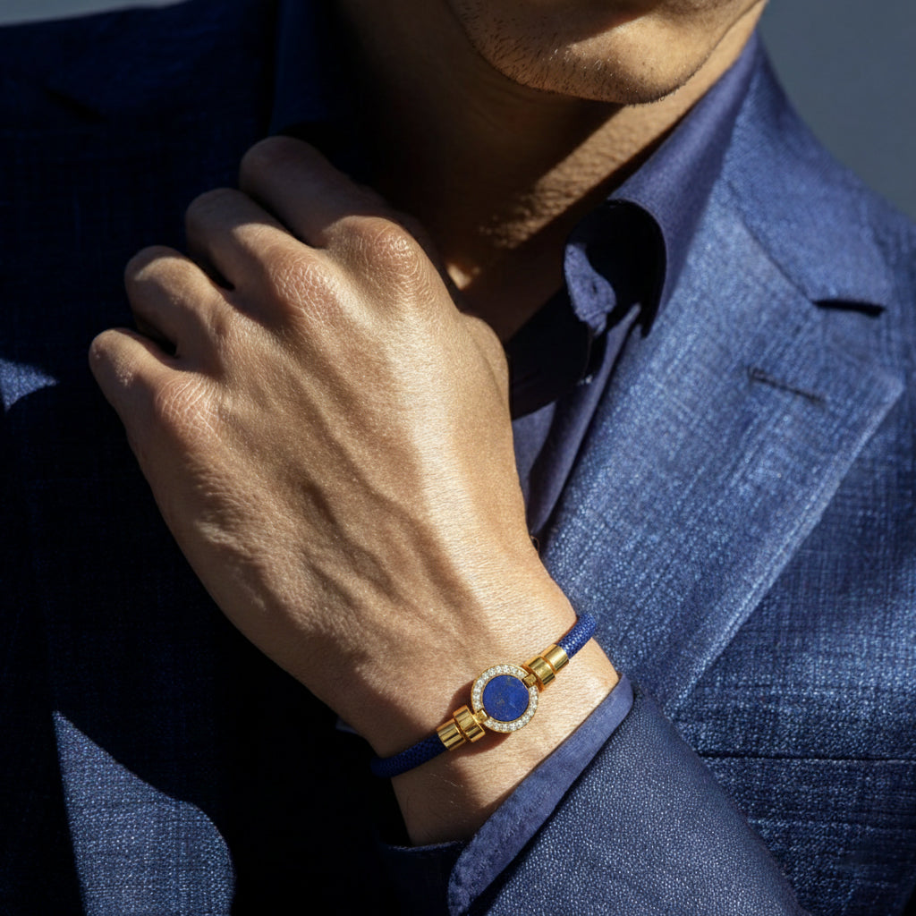 1889 Pave Collection 18-carat Gold with Stingray Leather Bracelet