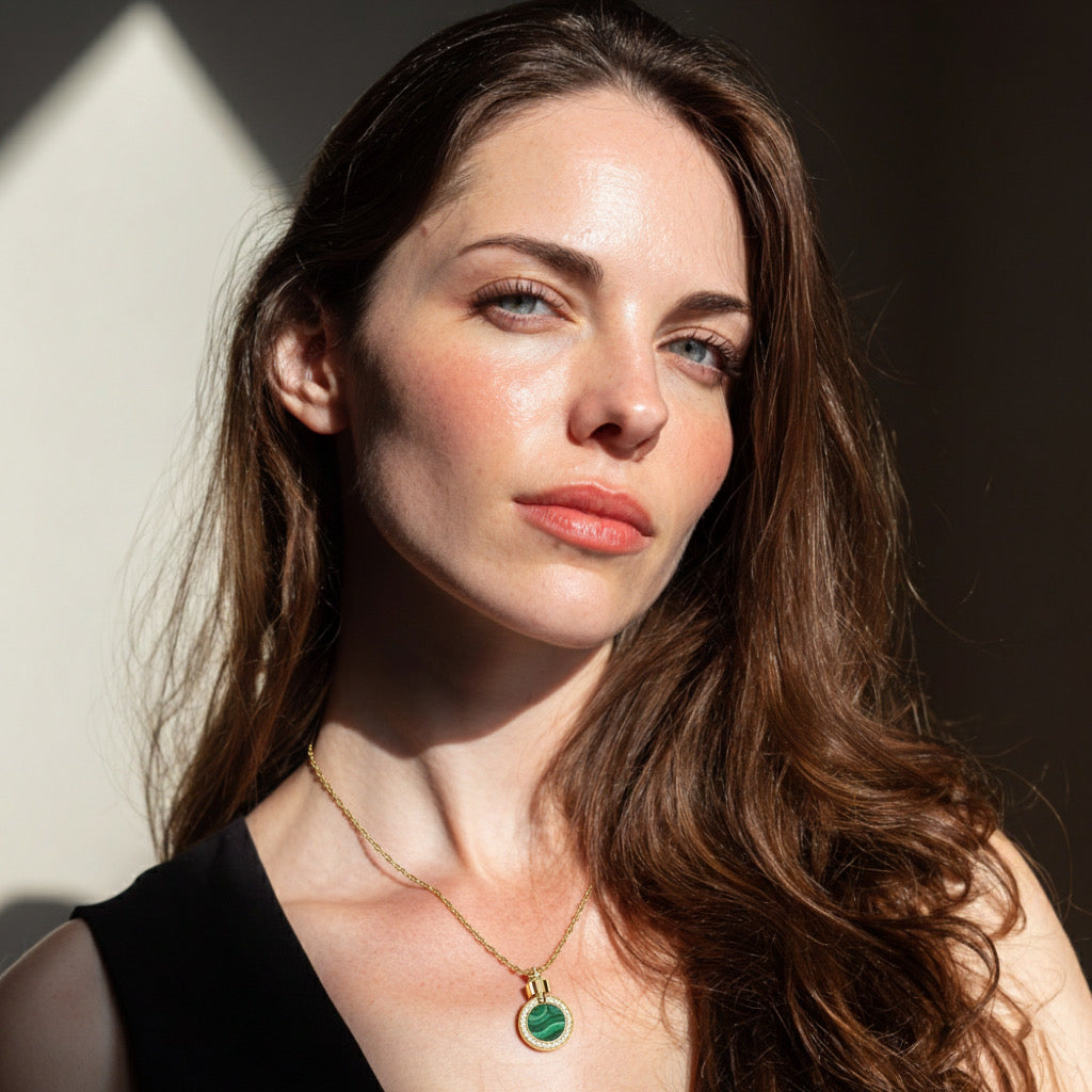 1889 Pave Gemstone 18-carat Yellow Gold Pendant & Necklace