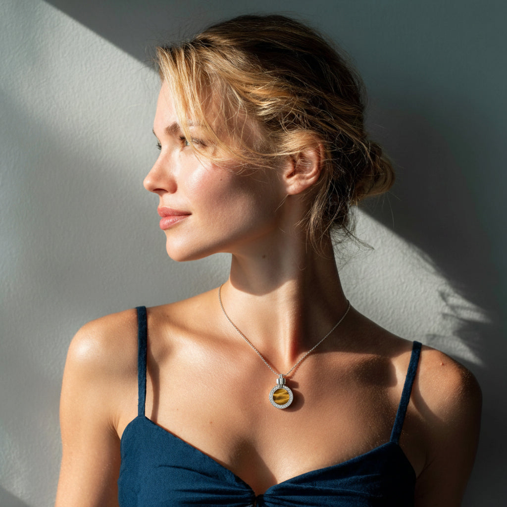 1889 Pave Gemstone 18-carat White Gold Pendant & Necklace