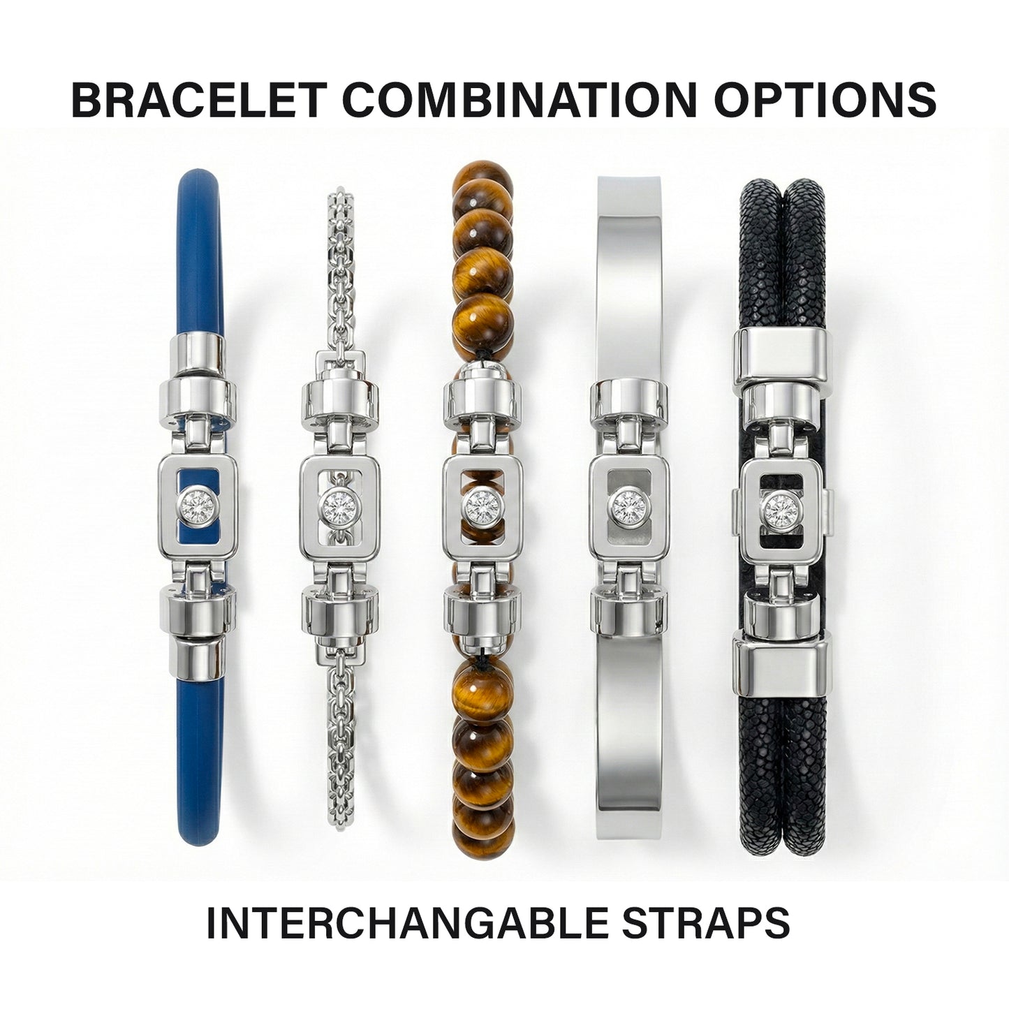 Diamond 925 Silver with Silver Link XOXO Bracelet