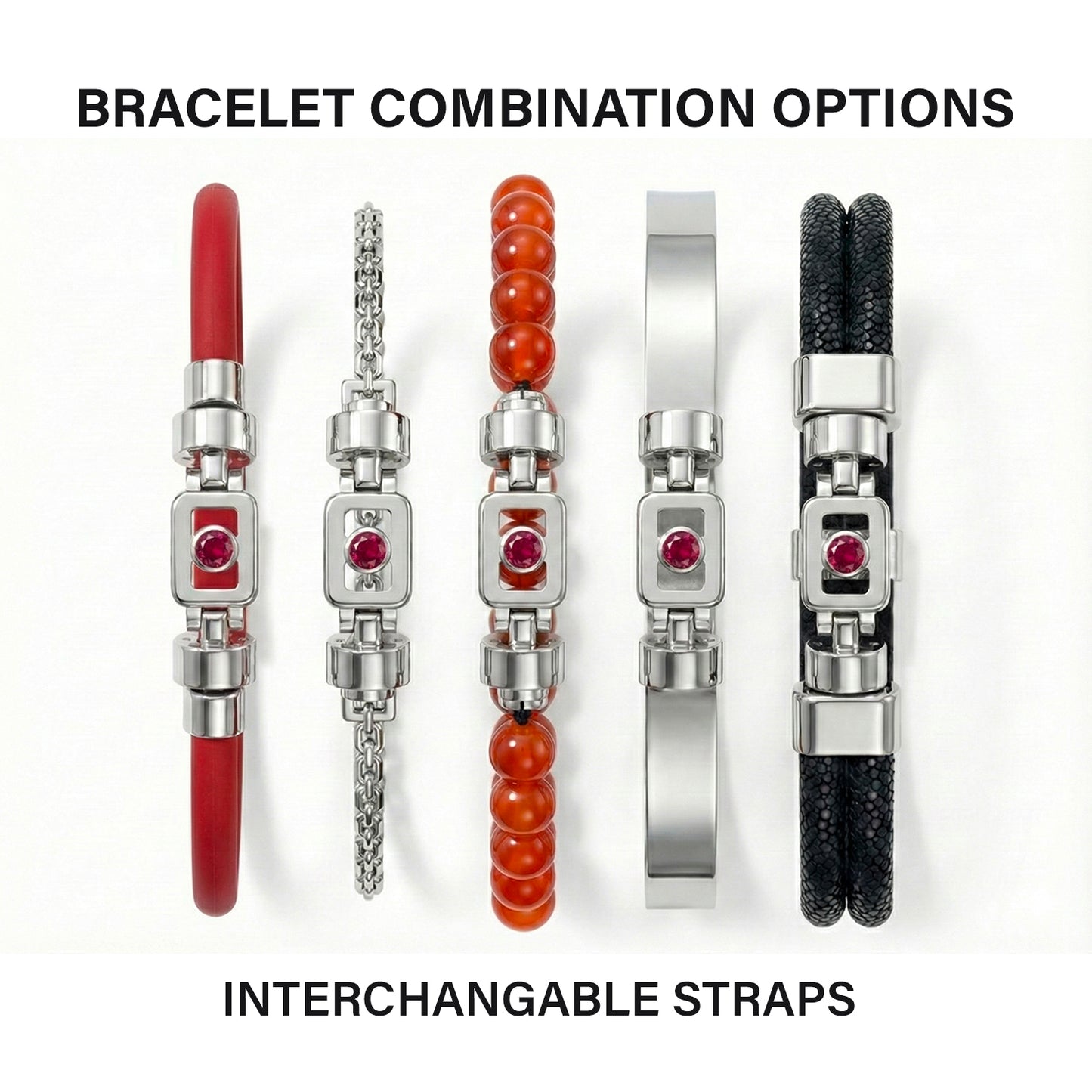 Ruby 925 Silver with Gemstone XOXO Bracelet