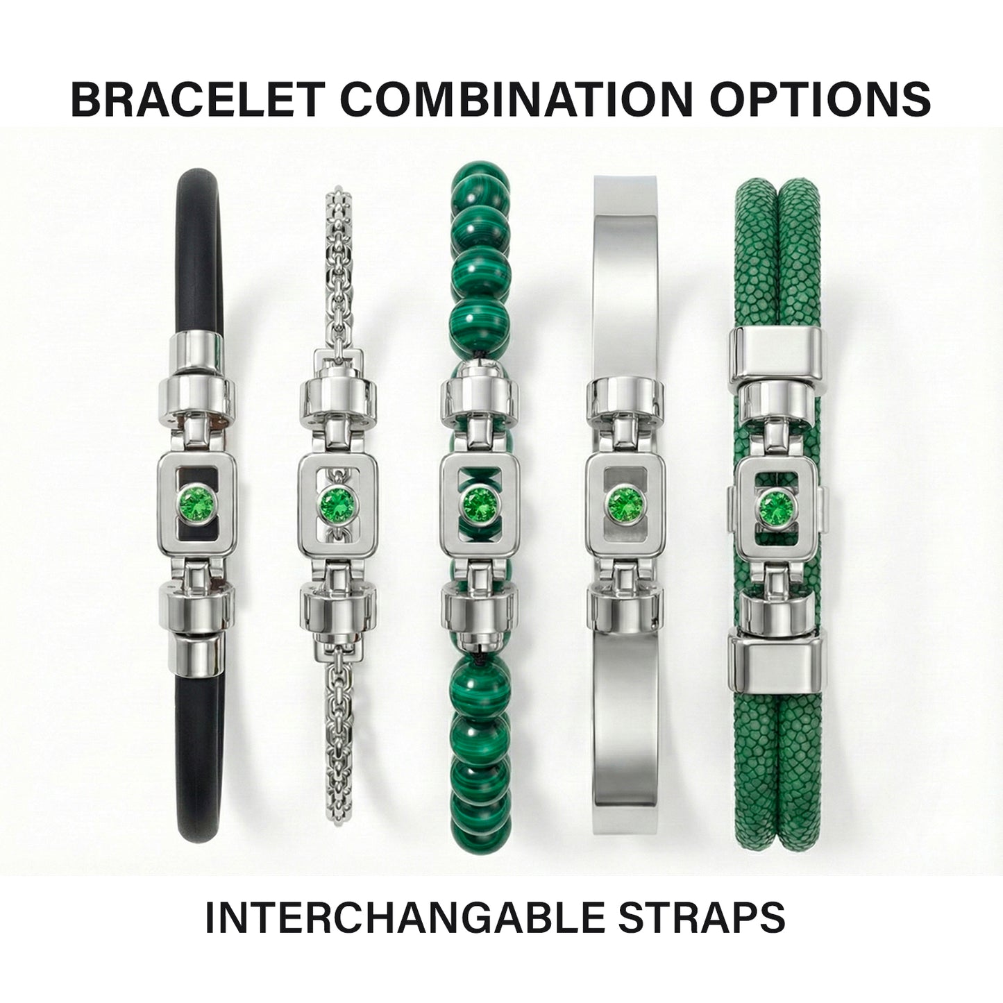 Tsavorite 925 Silver with Gemstone XOXO Bracelet