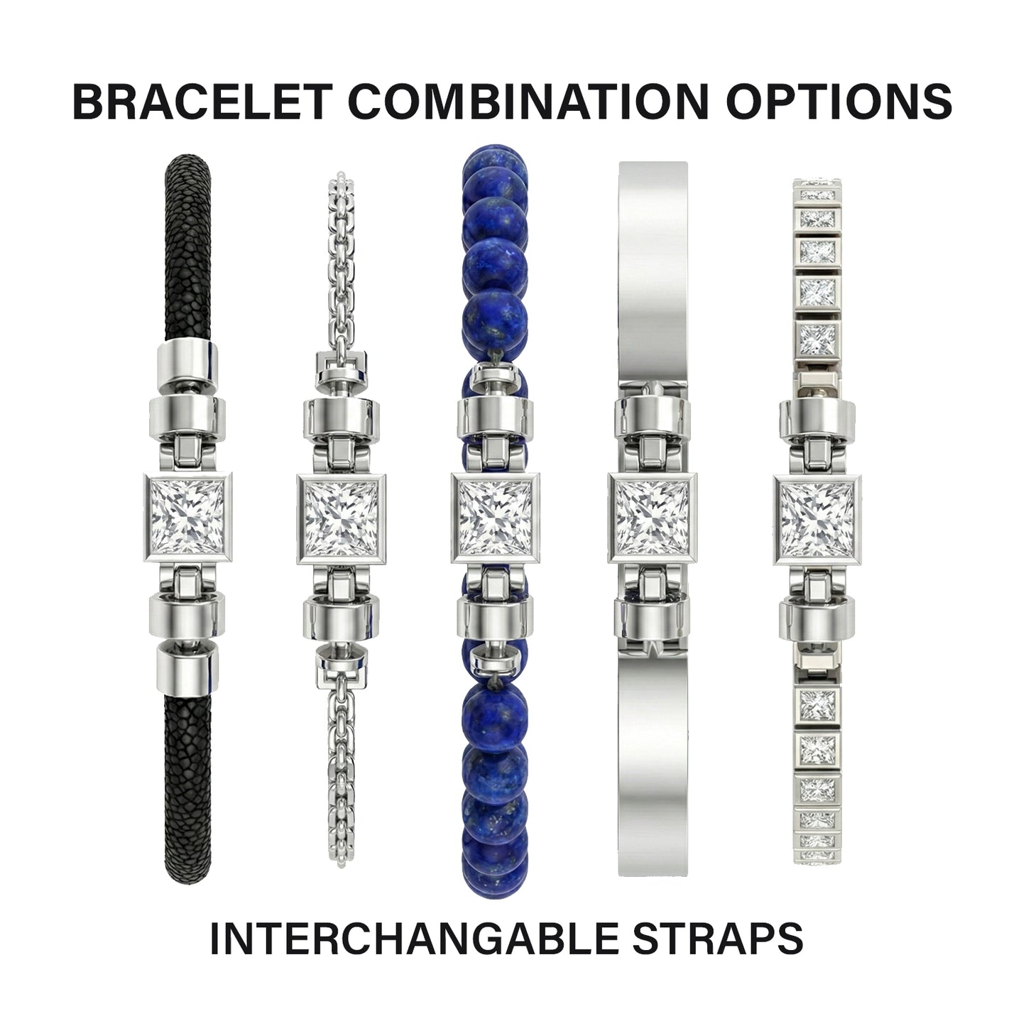 Jubilee 1 carat Princess Diamond with Natural 6mm Pearls in 18 carat Gold