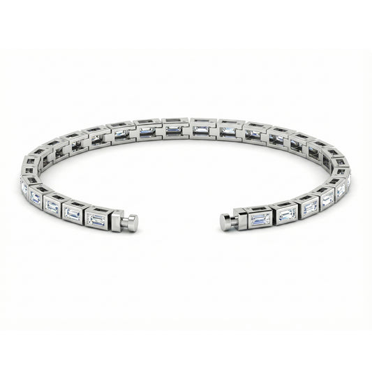 Regalia Platinum PT950 Baguette Diamonds Eternity Bracelet
