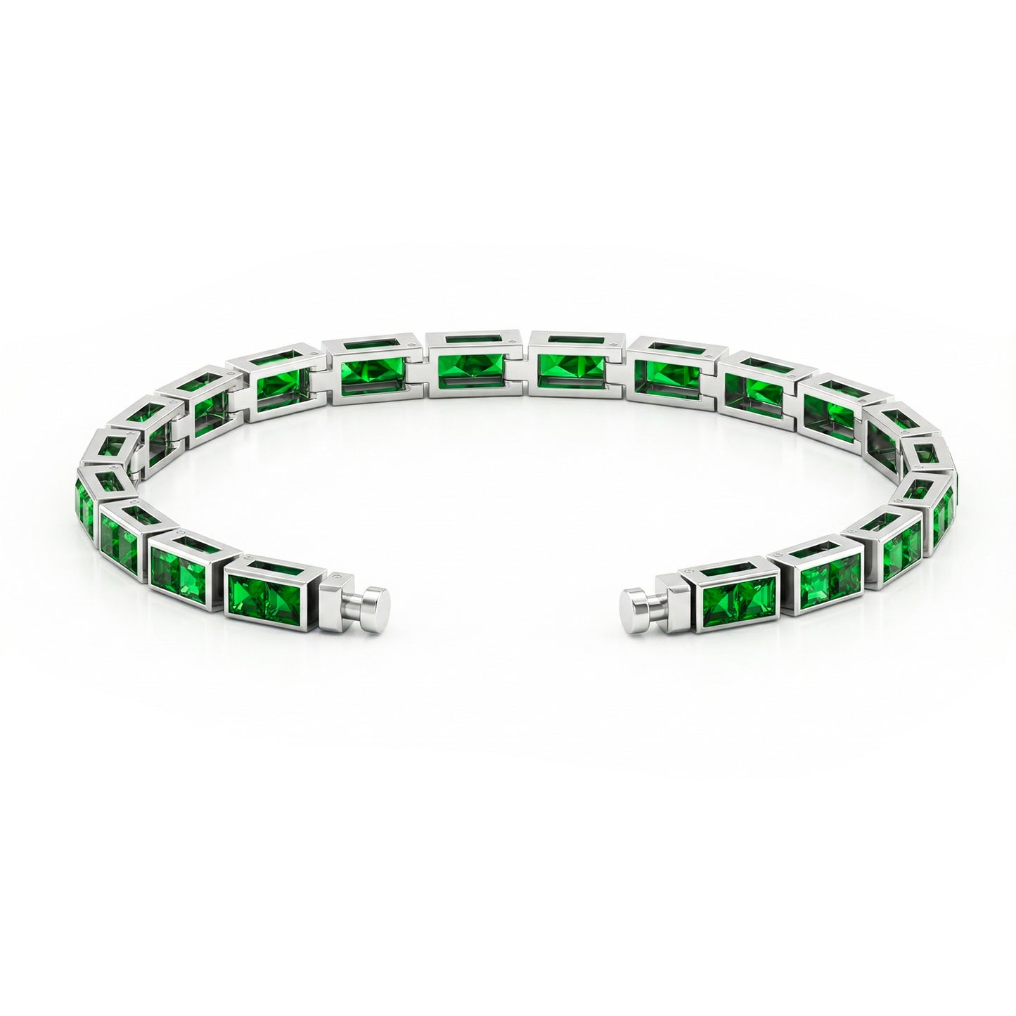Regalia Platinum PT950 Square Tsavorites  Eternity Bracelet