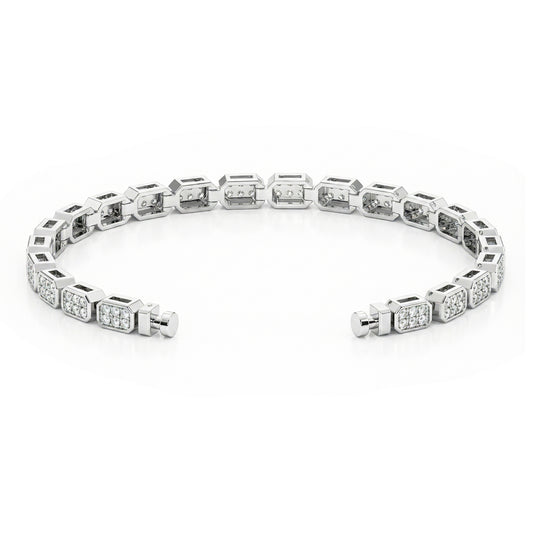 Regalia Platinum PT950 Diamond Pave Octagon Eternity Bracelet
