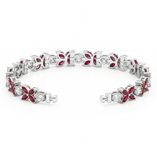 Regalia Platinum PT950 Flora L Ruby Eternity Bracelet