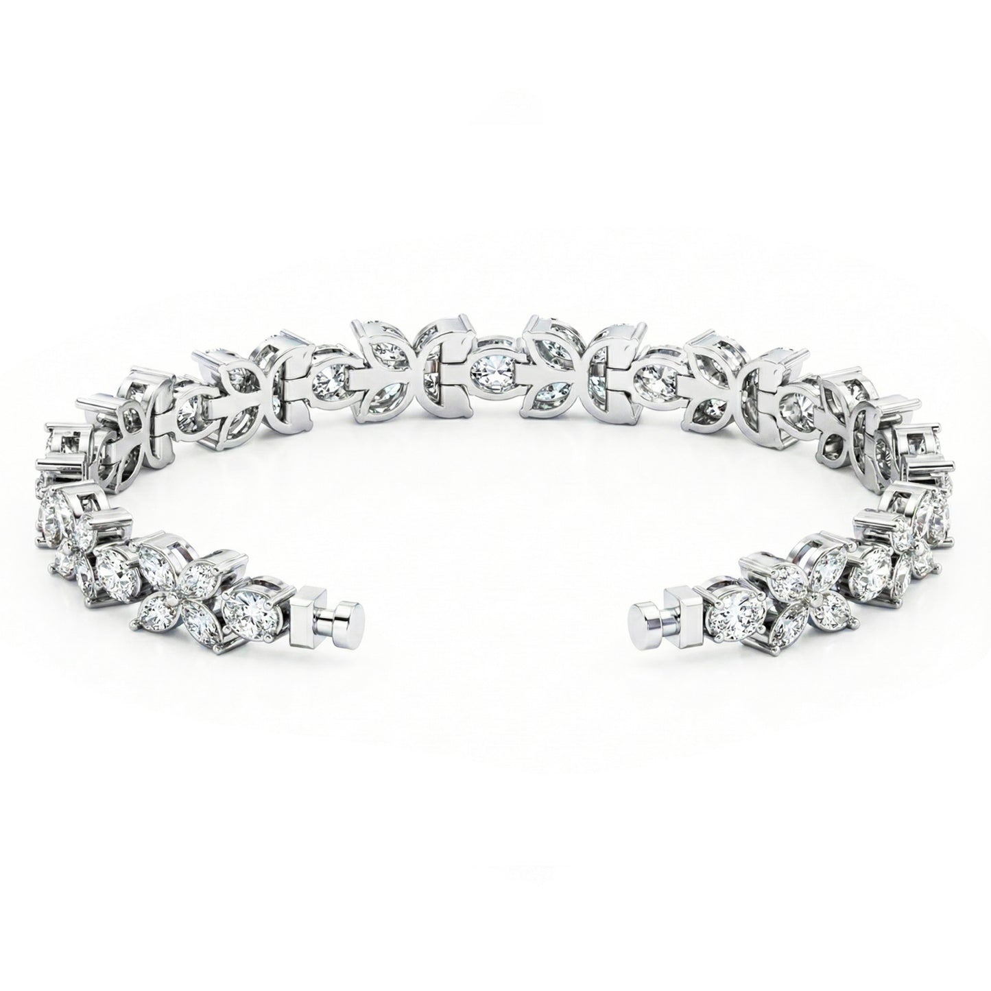 Regalia Platinum PT950 Flora L Diamond Eternity Bracelet