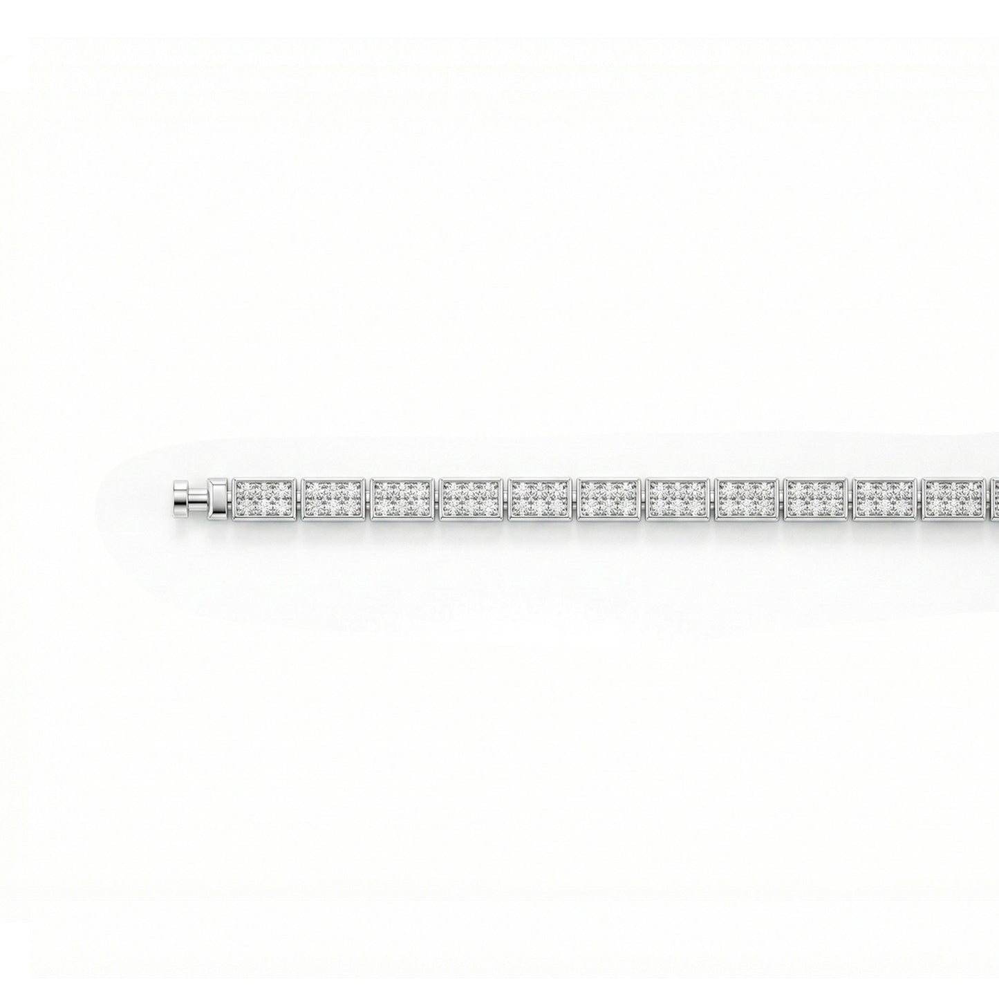 Regalia Platinum PT950 Diamond Pave Rectangular Eternity Bracelet