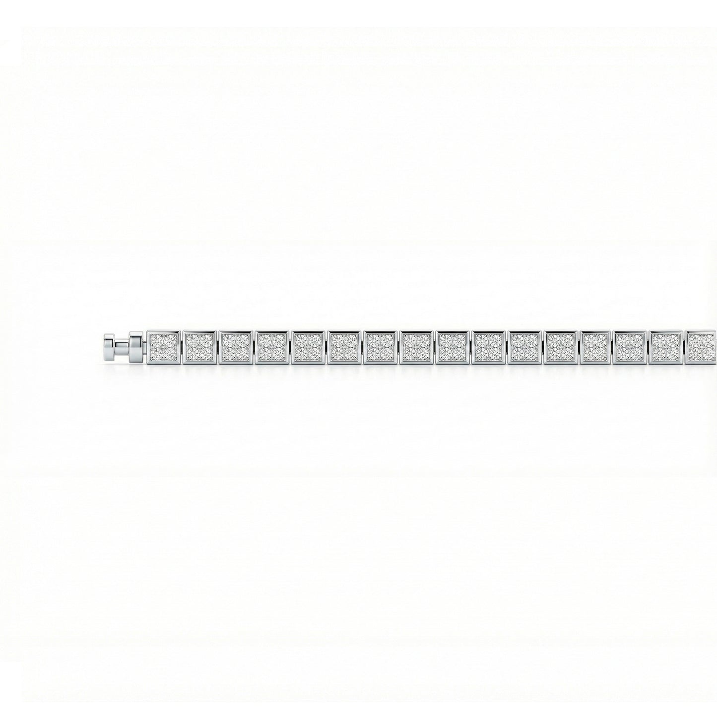Regalia Platinum PT950 Diamond Pave Square Eternity Bracelet