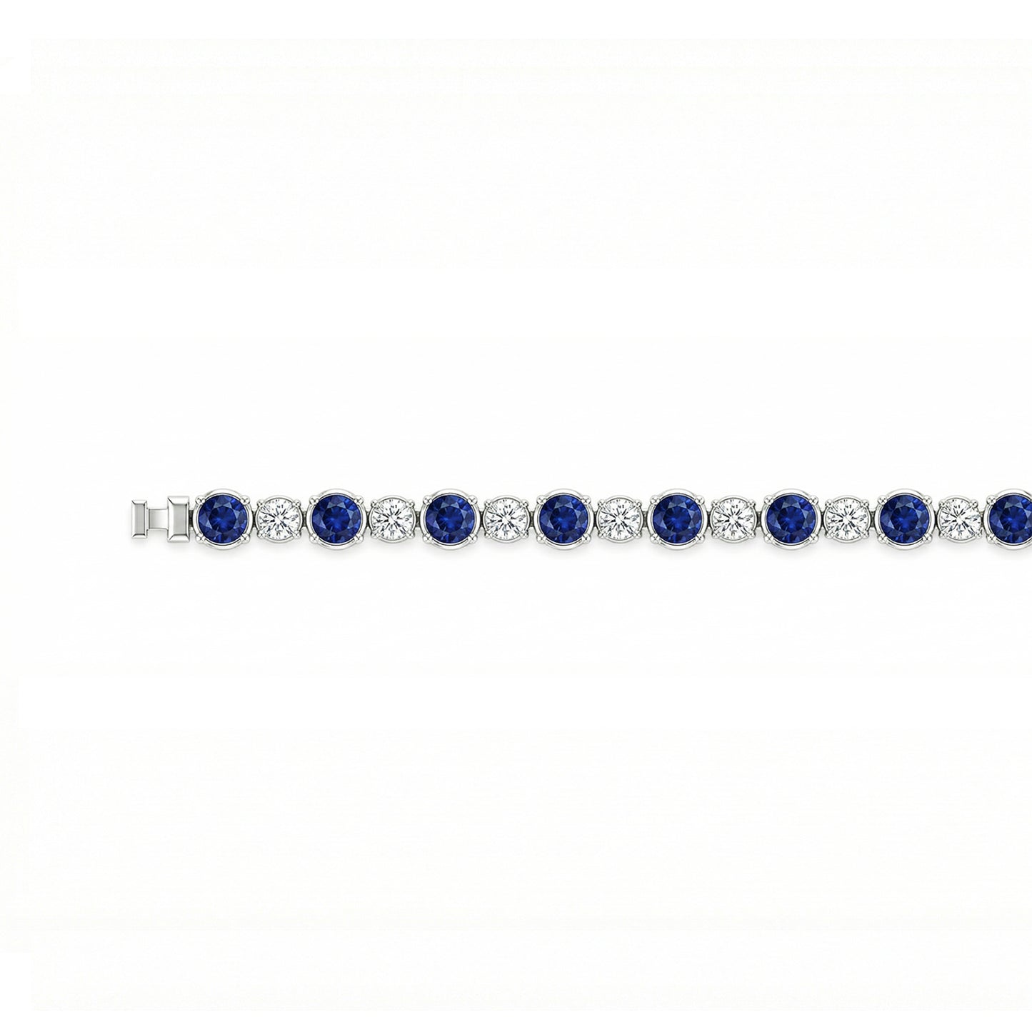 Regalia Platinum PT950 Blue Sapphire & Diamond Eternity Bracelet