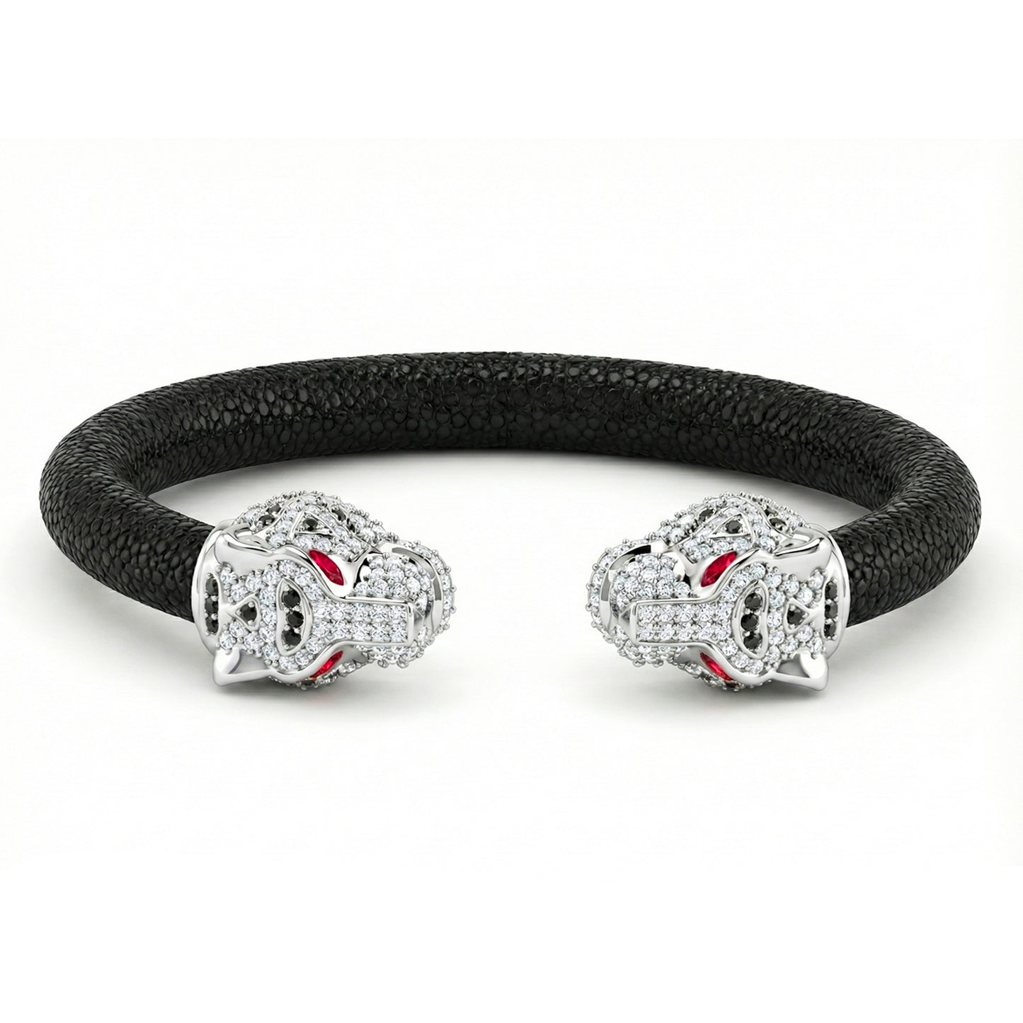 Imperial Tiger  925 White Sapphire & Ruby Stingray Bracelet