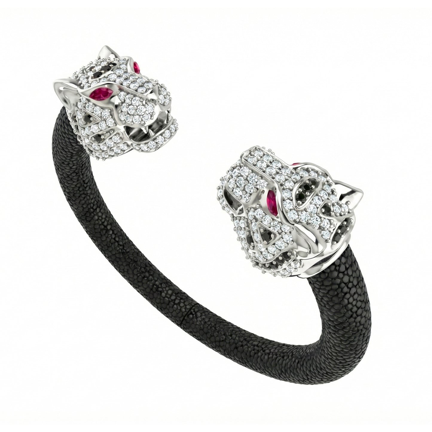 Imperial Tiger  925 White Sapphire & Ruby Stingray Bracelet