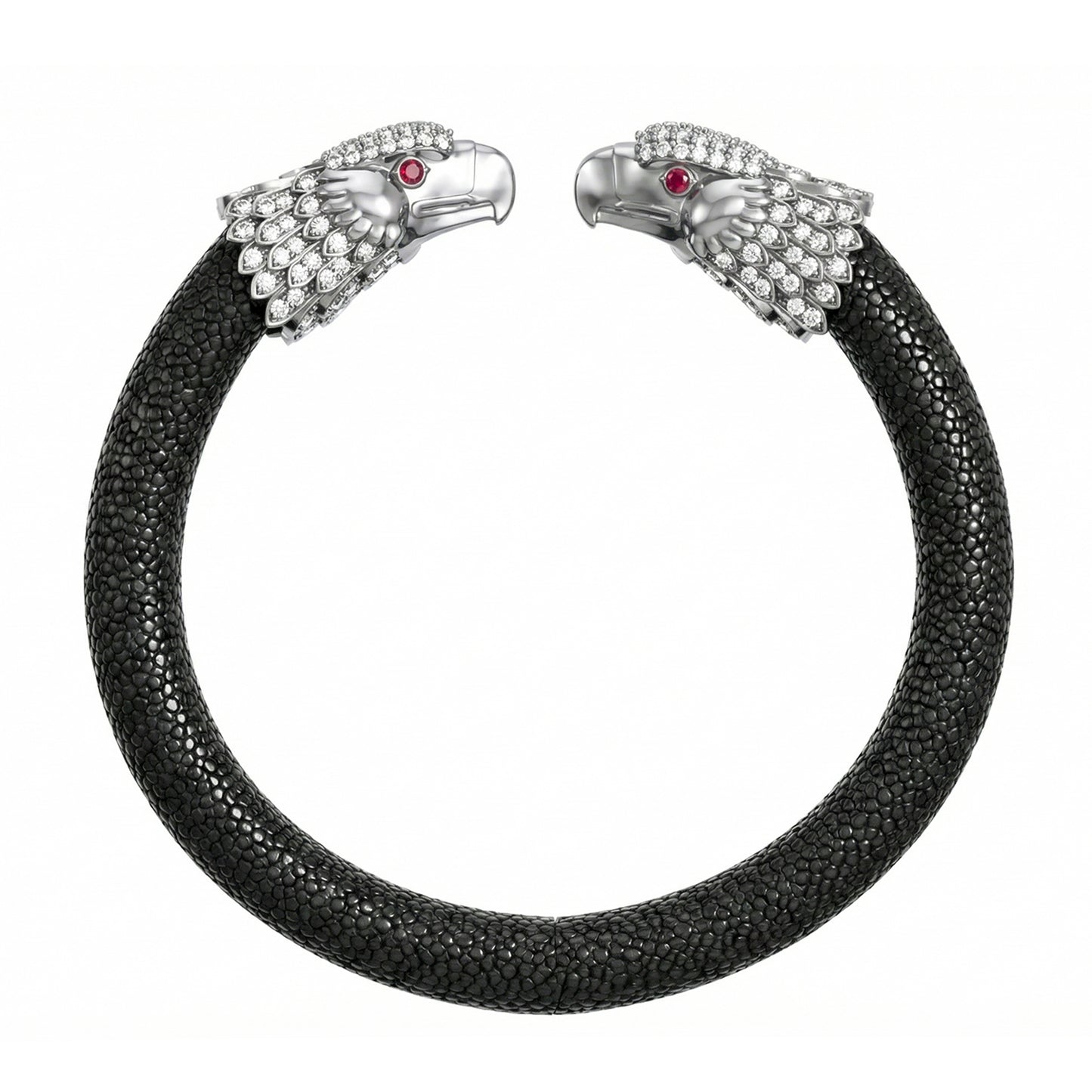 Eagle 925 White Sapphire & Ruby Stingray Bracelet