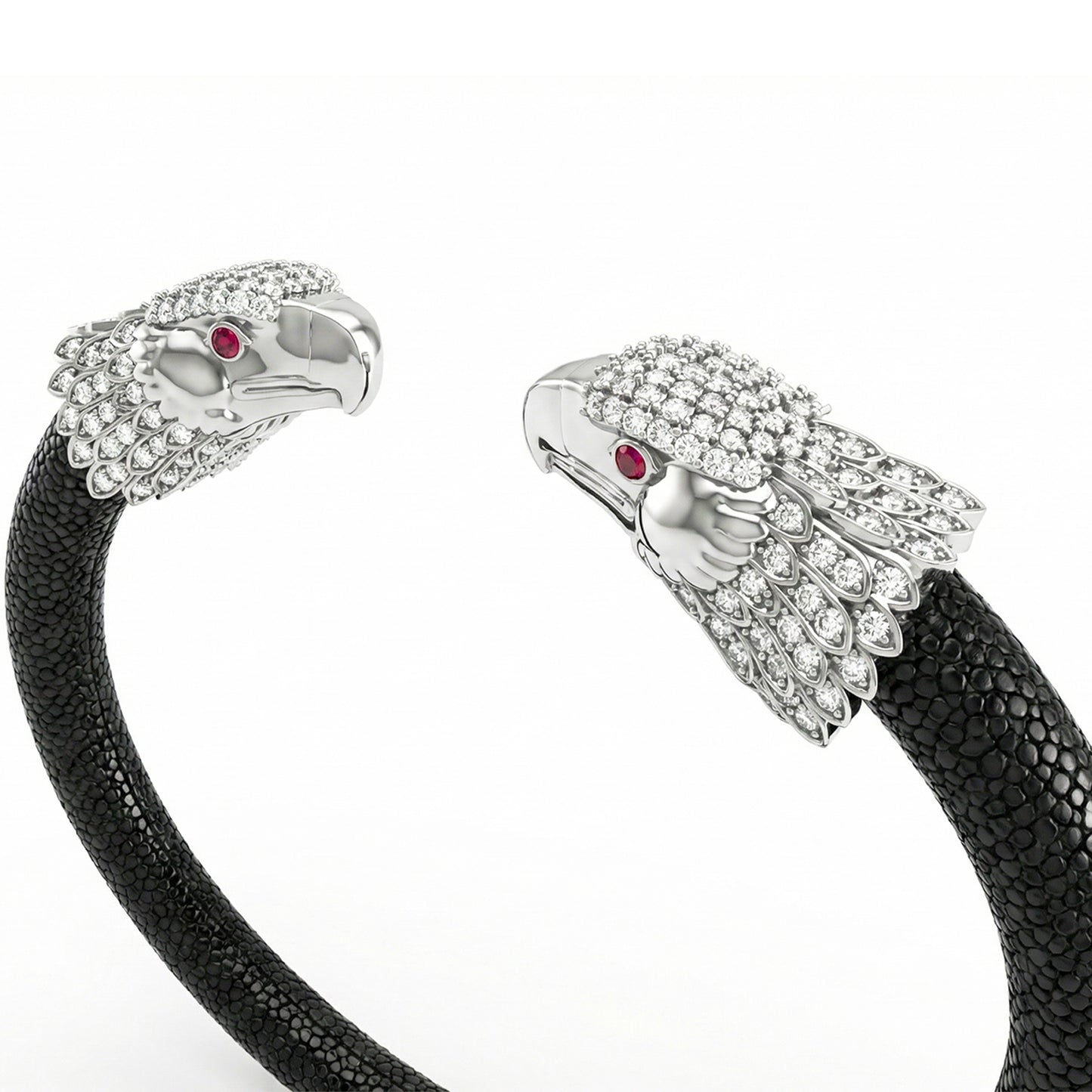 Eagle 925 White Sapphire & Ruby Stingray Bracelet