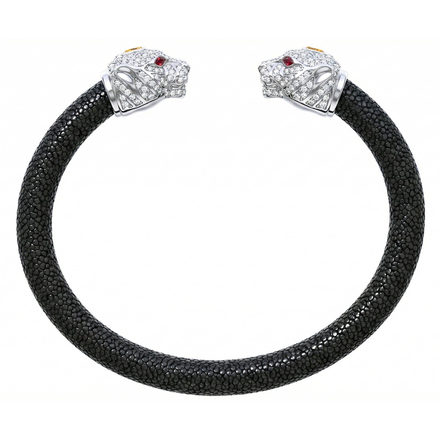 Tiger 925 White Sapphire & Ruby Stingray Bracelet