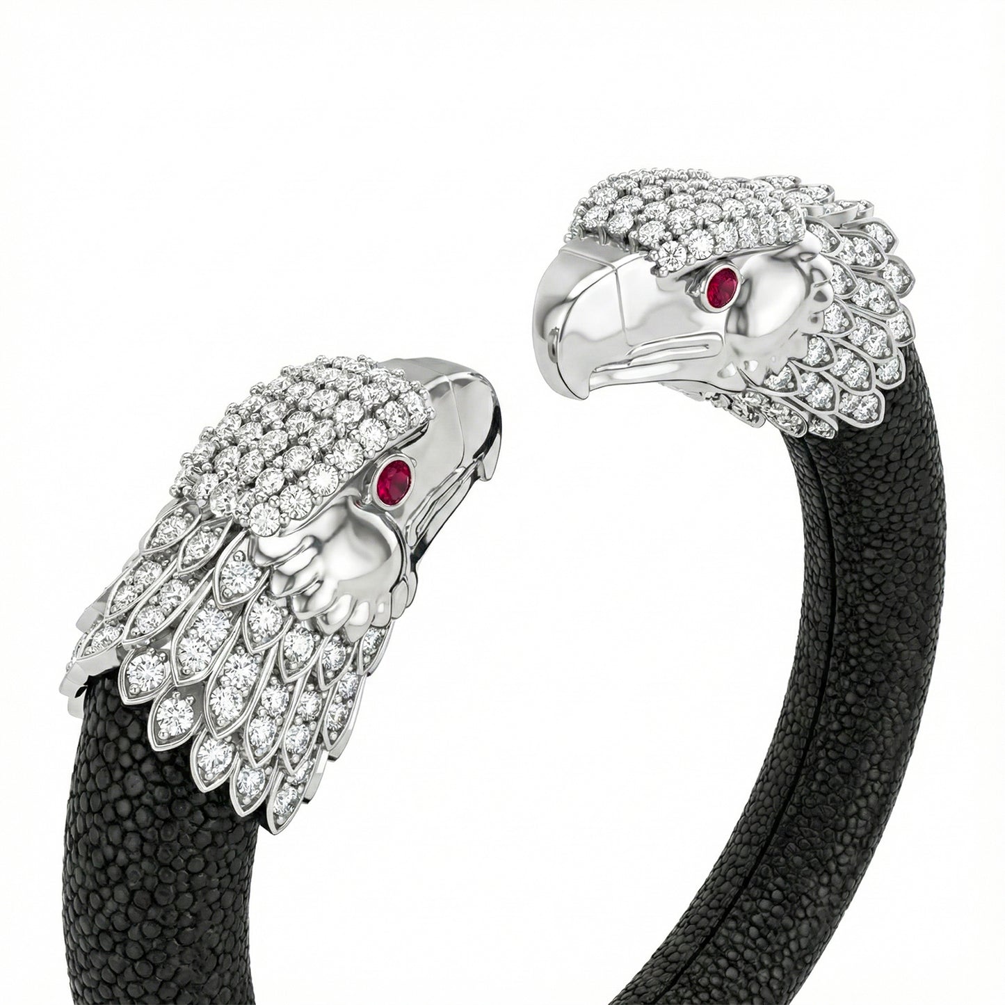 Eagle 925 White Sapphire & Ruby Stingray Bracelet