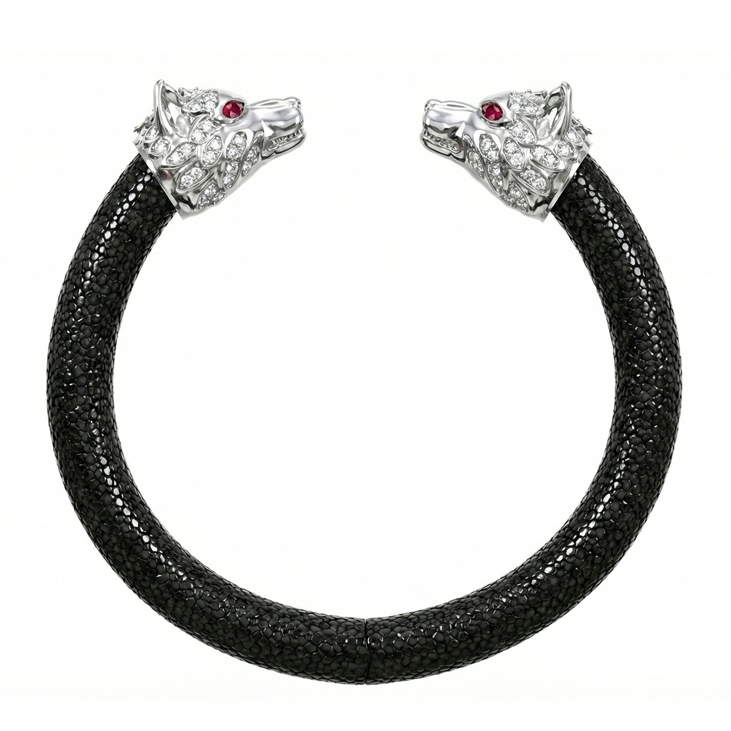 Wolf 925 White Sapphire & Ruby Stingray Bracelet