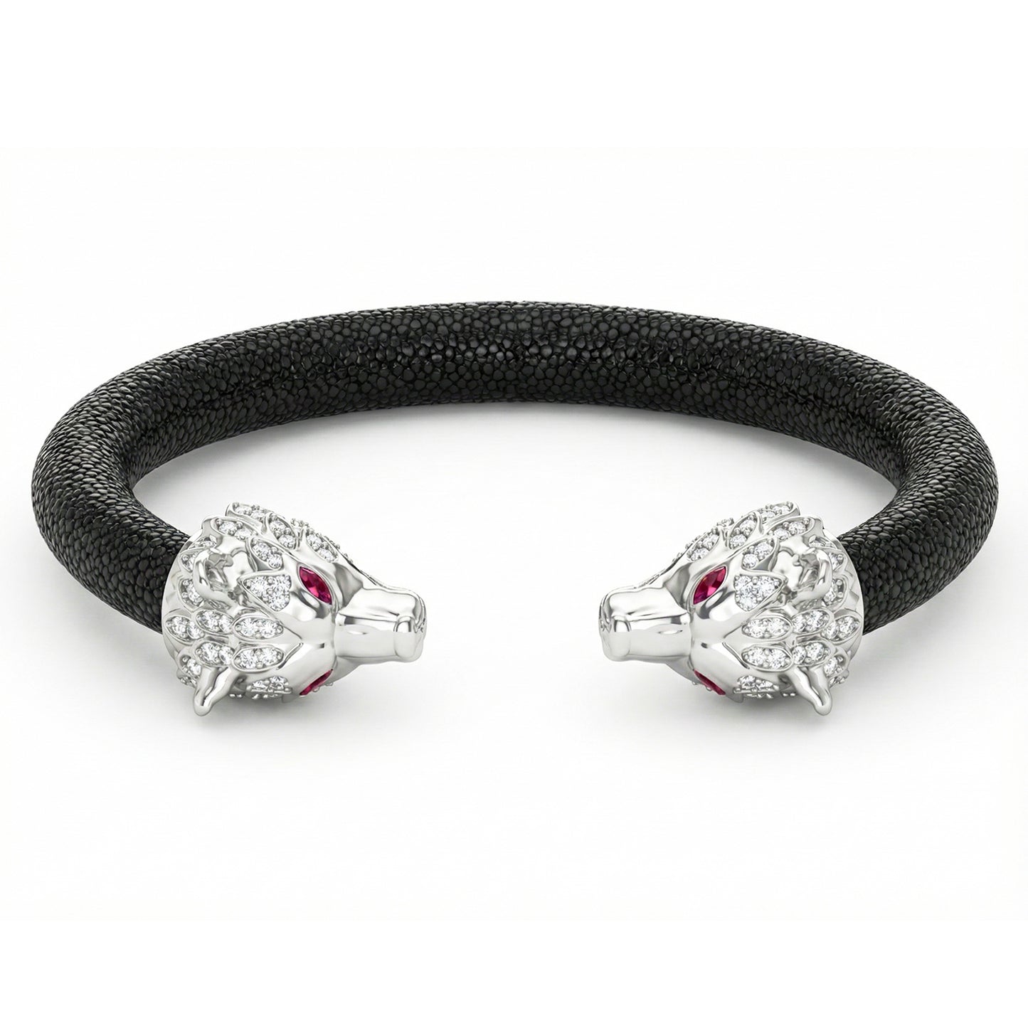 Wolf 925 White Sapphire & Ruby Stingray Bracelet