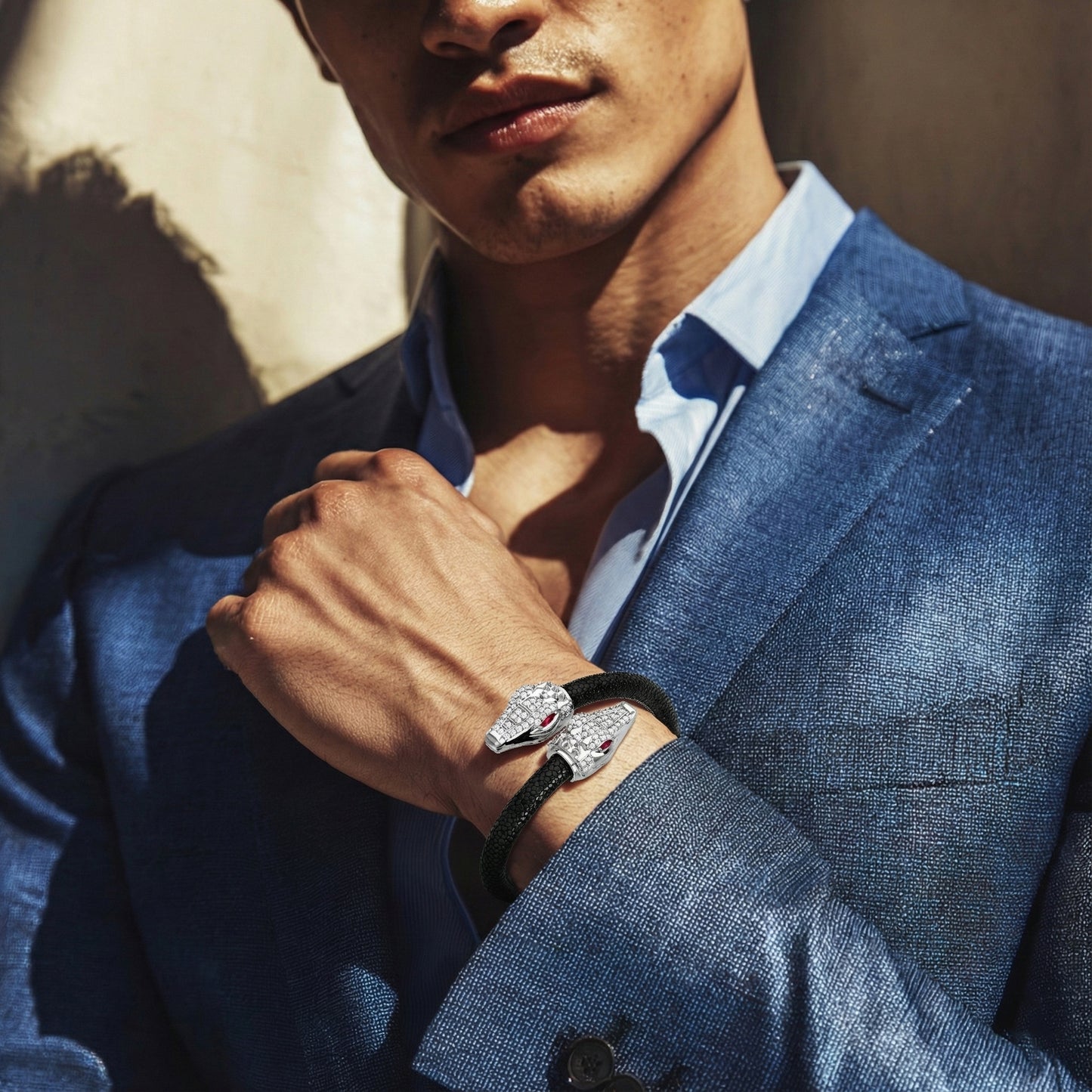 Caval X 925 White Sapphire Eternity X Stingray Bracelet