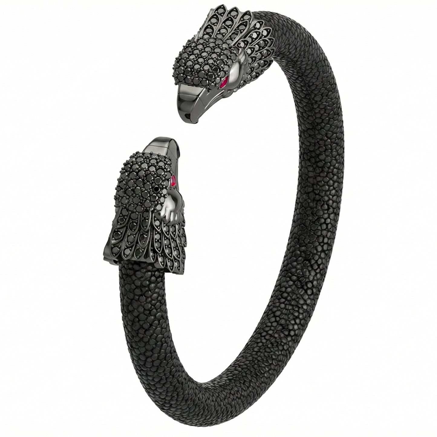 Eagle 925 Black Spinel & Ruby Stingray Bracelet