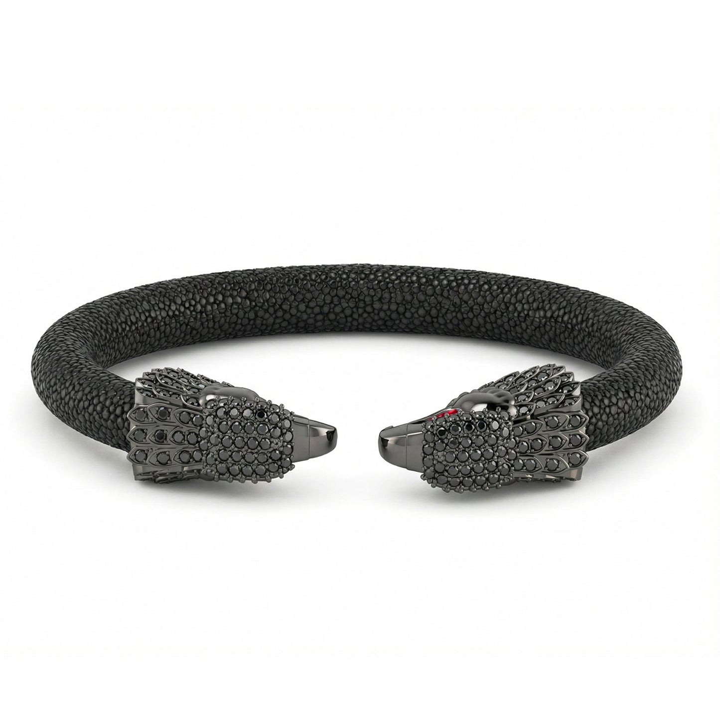 Eagle 925 Black Spinel & Ruby Stingray Bracelet