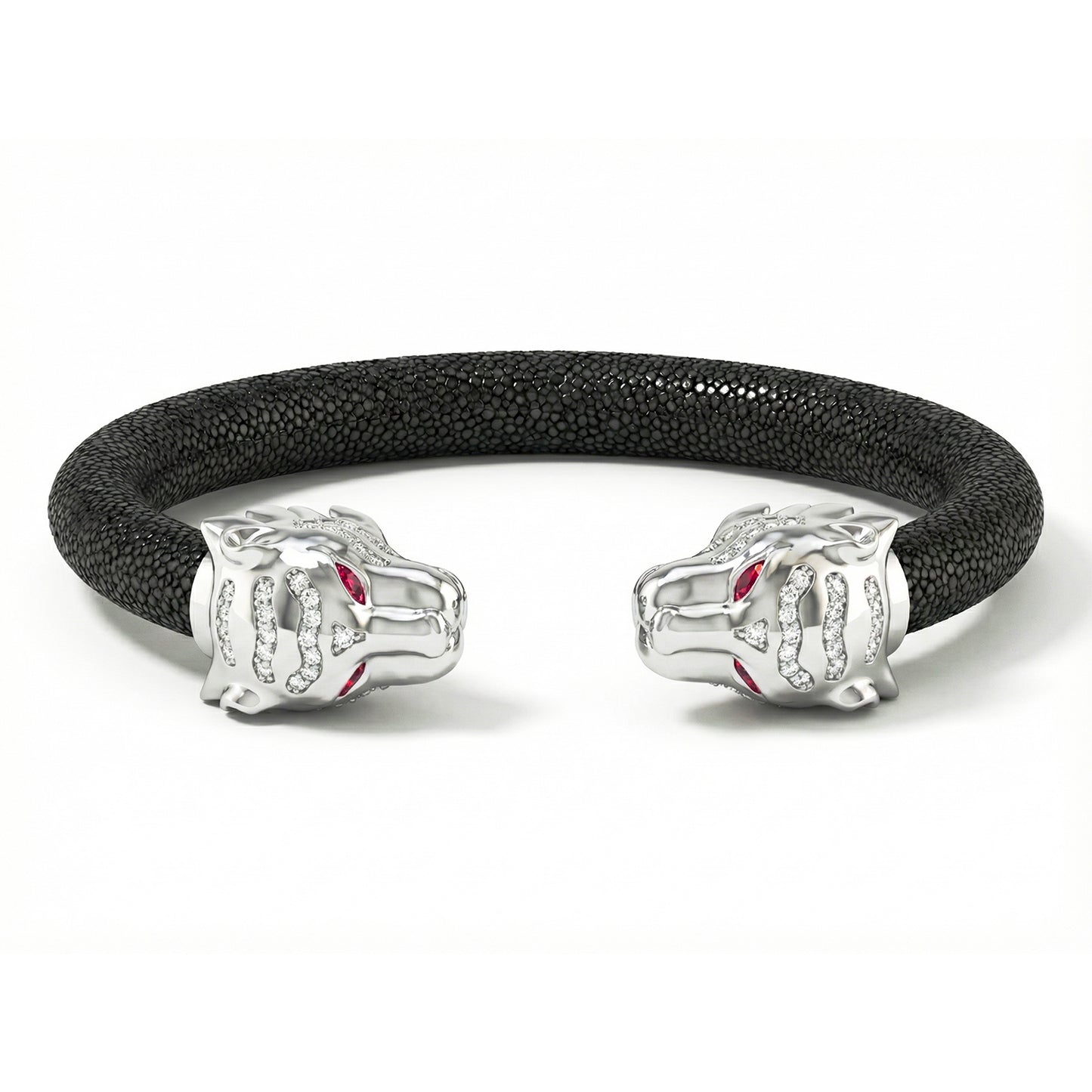 Tiger S 925 White Sapphire & Ruby Stingray Bracelet