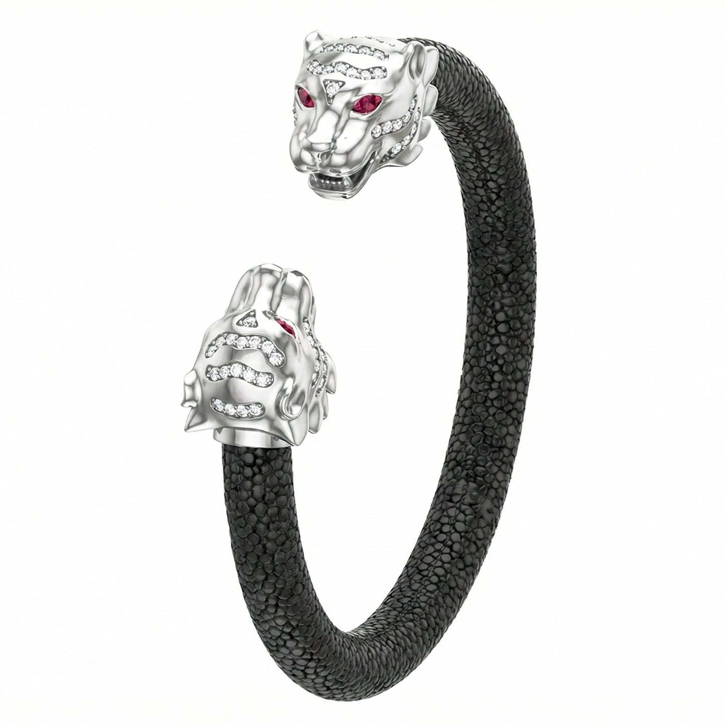 Tiger S 925 White Sapphire & Ruby Stingray Bracelet