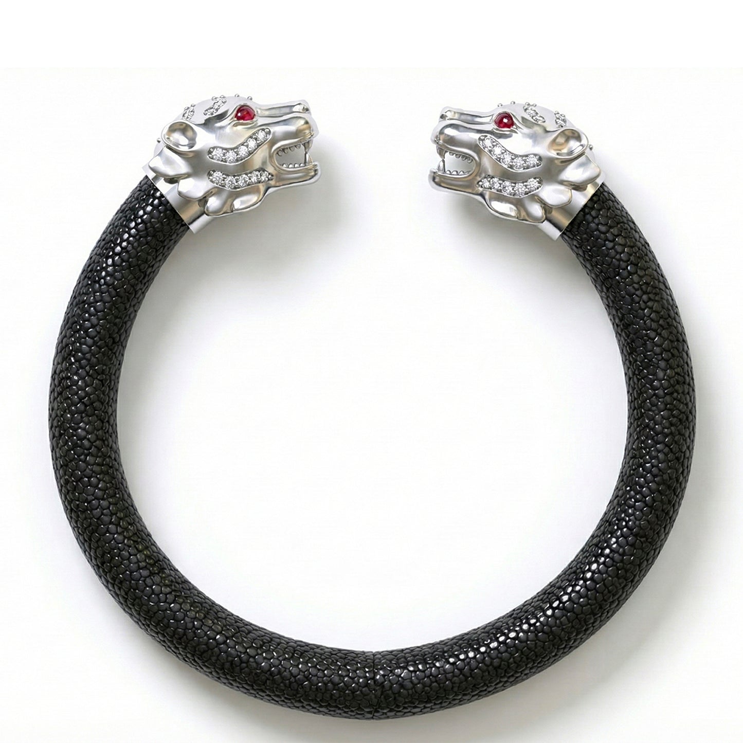 Tiger S 925 White Sapphire & Ruby Stingray Bracelet