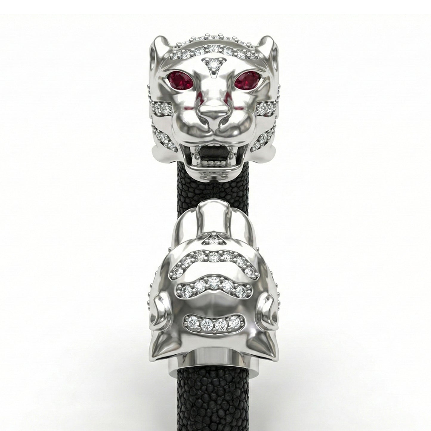 Tiger S 925 White Sapphire & Ruby Stingray Bracelet