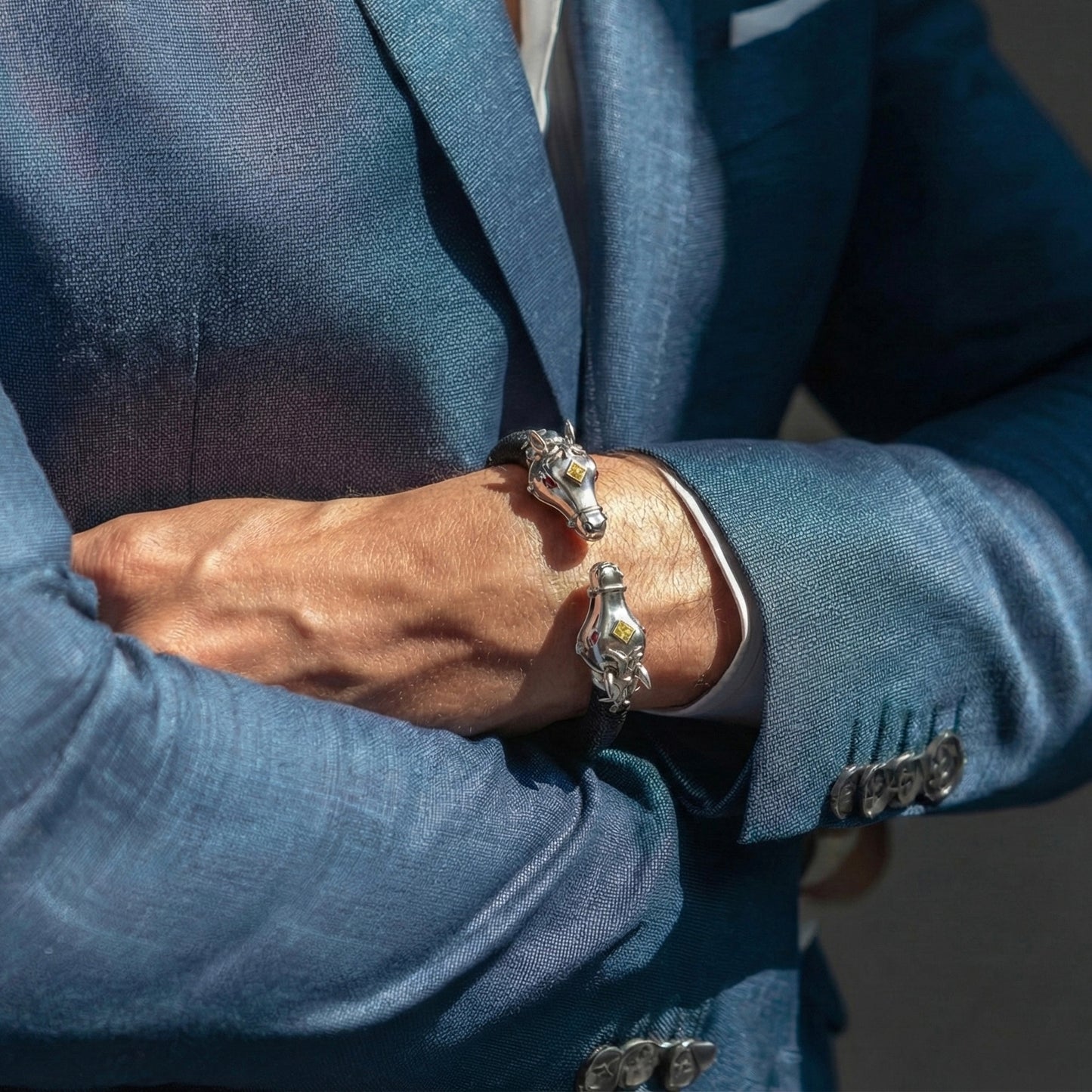 Caval 925 Yellow Sapphire & Ruby Stingray Bracelet