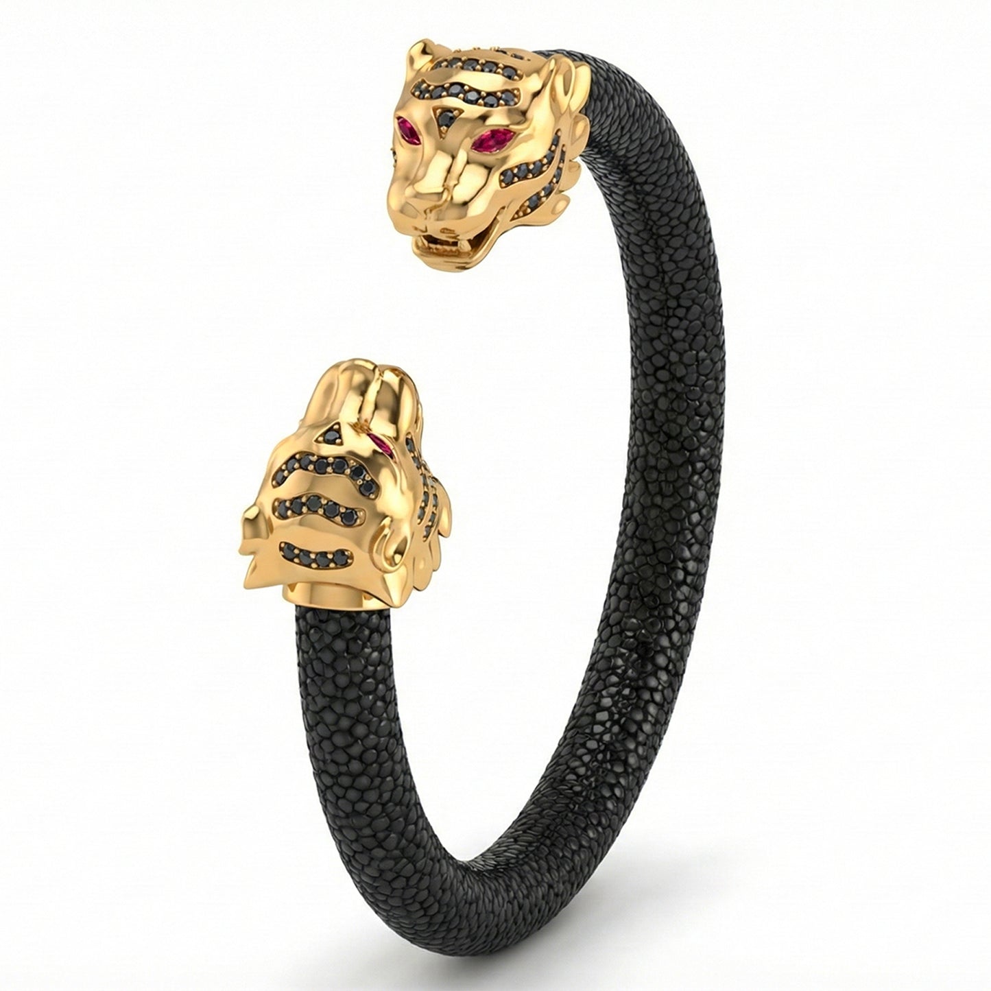 Tiger S 925 Black Spinel & Ruby Stingray Bracelet