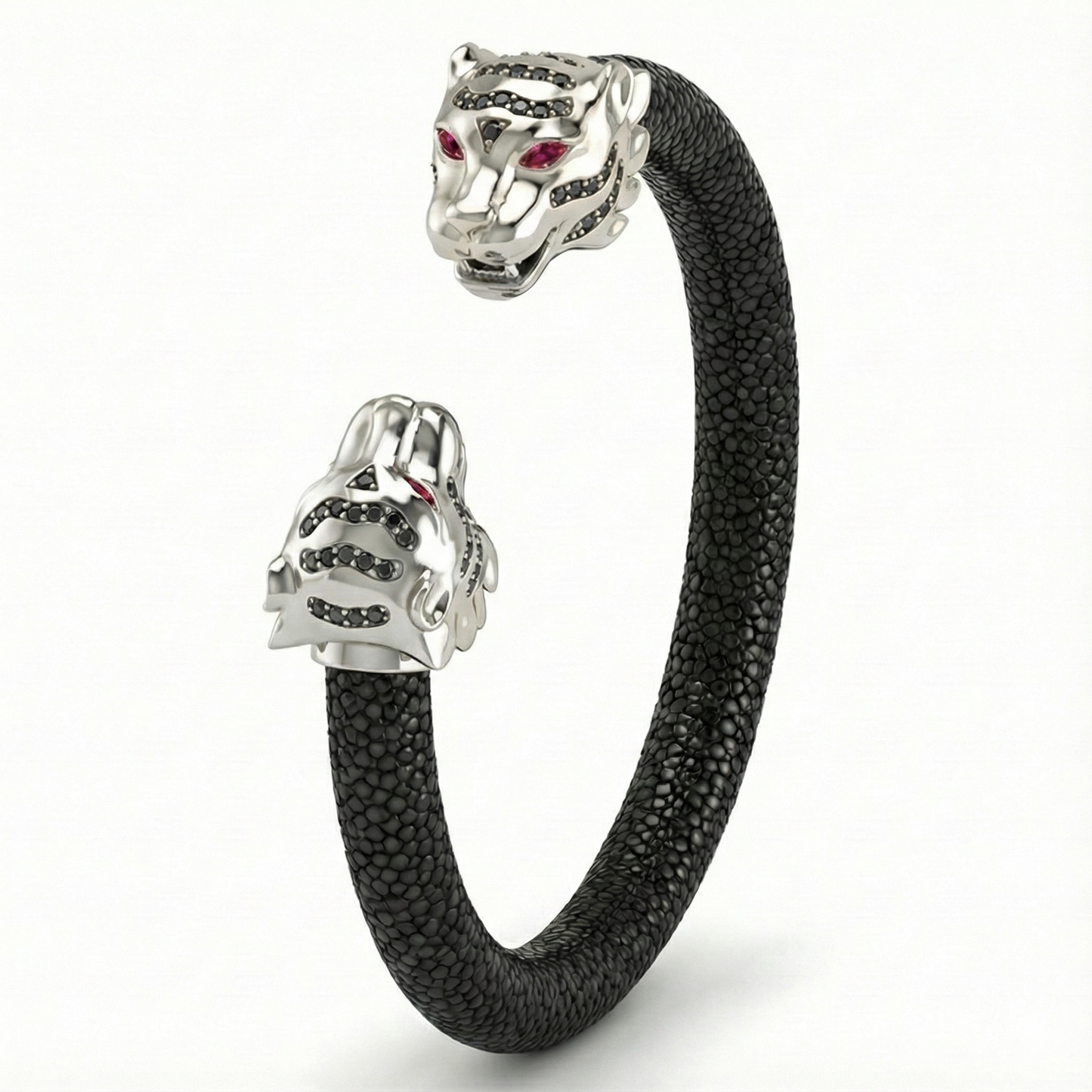 Tiger S 925 Black Spinel & Ruby Stingray Bracelet