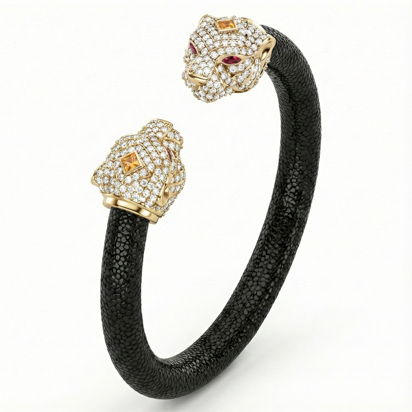 Tiger 925 White Sapphire & Ruby Stingray Bracelet