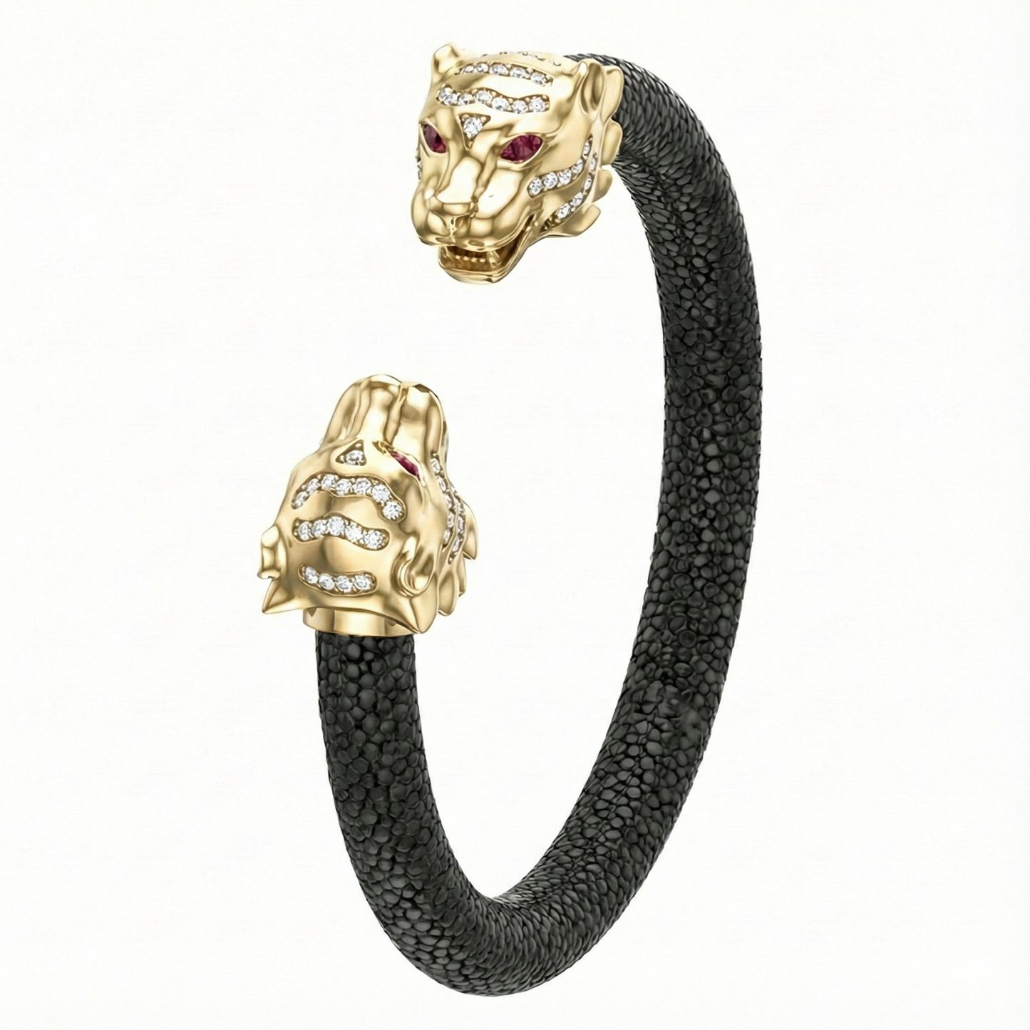 Tiger S 925 White Sapphire & Ruby Stingray Bracelet