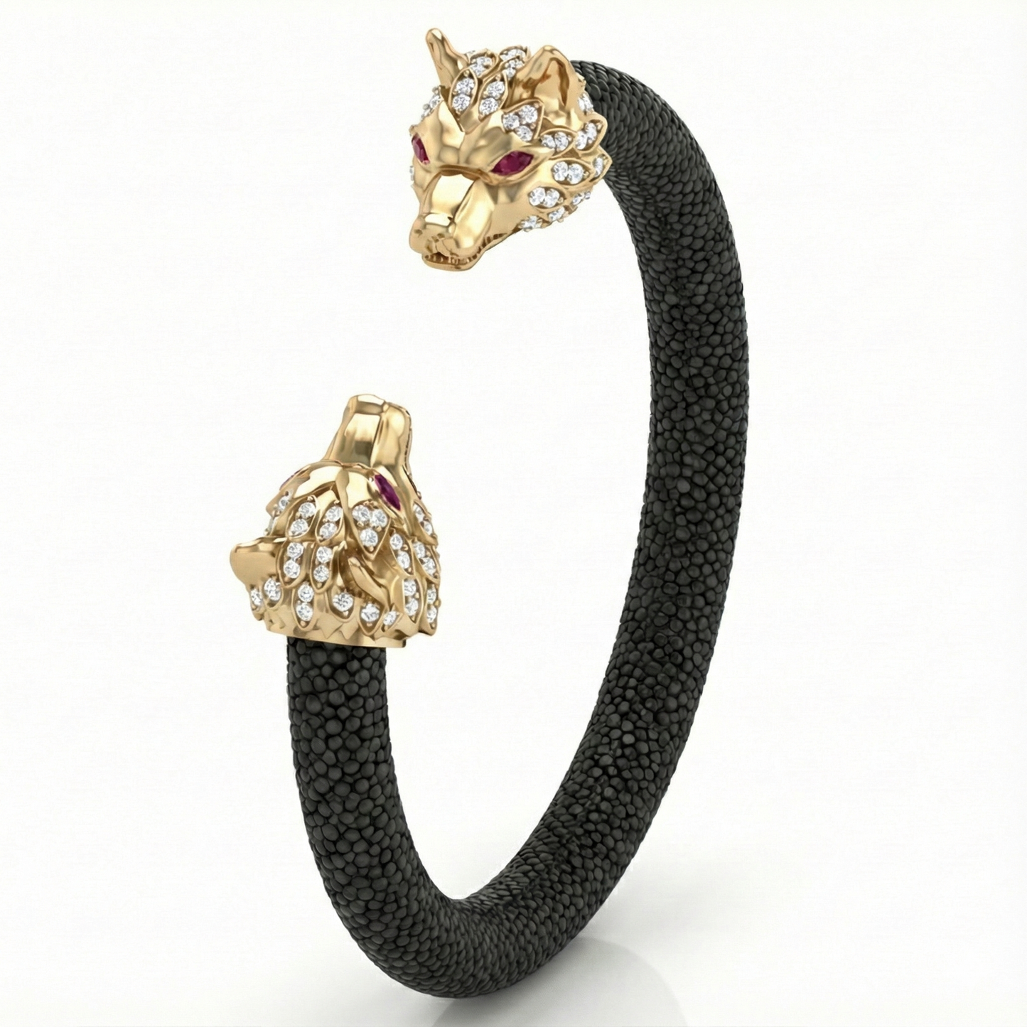 Wolf 925 White Sapphire & Ruby Stingray Bracelet