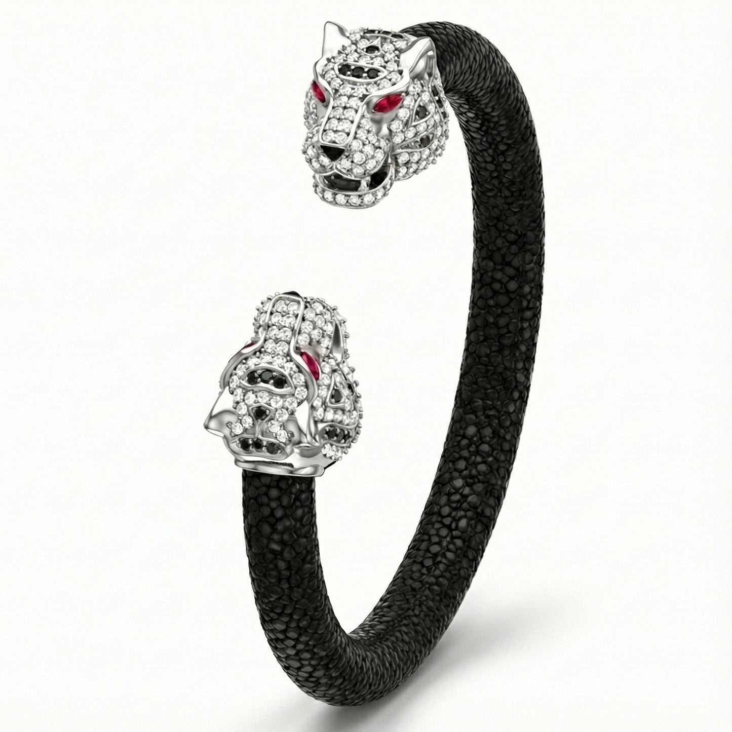 Imperial Tiger  925 White Sapphire & Ruby Stingray Bracelet