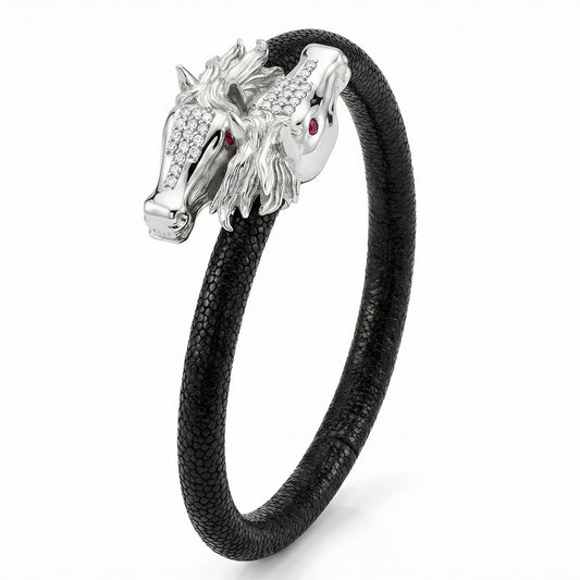 Caval X 925 White Sapphire Eternity X Stingray Bracelet