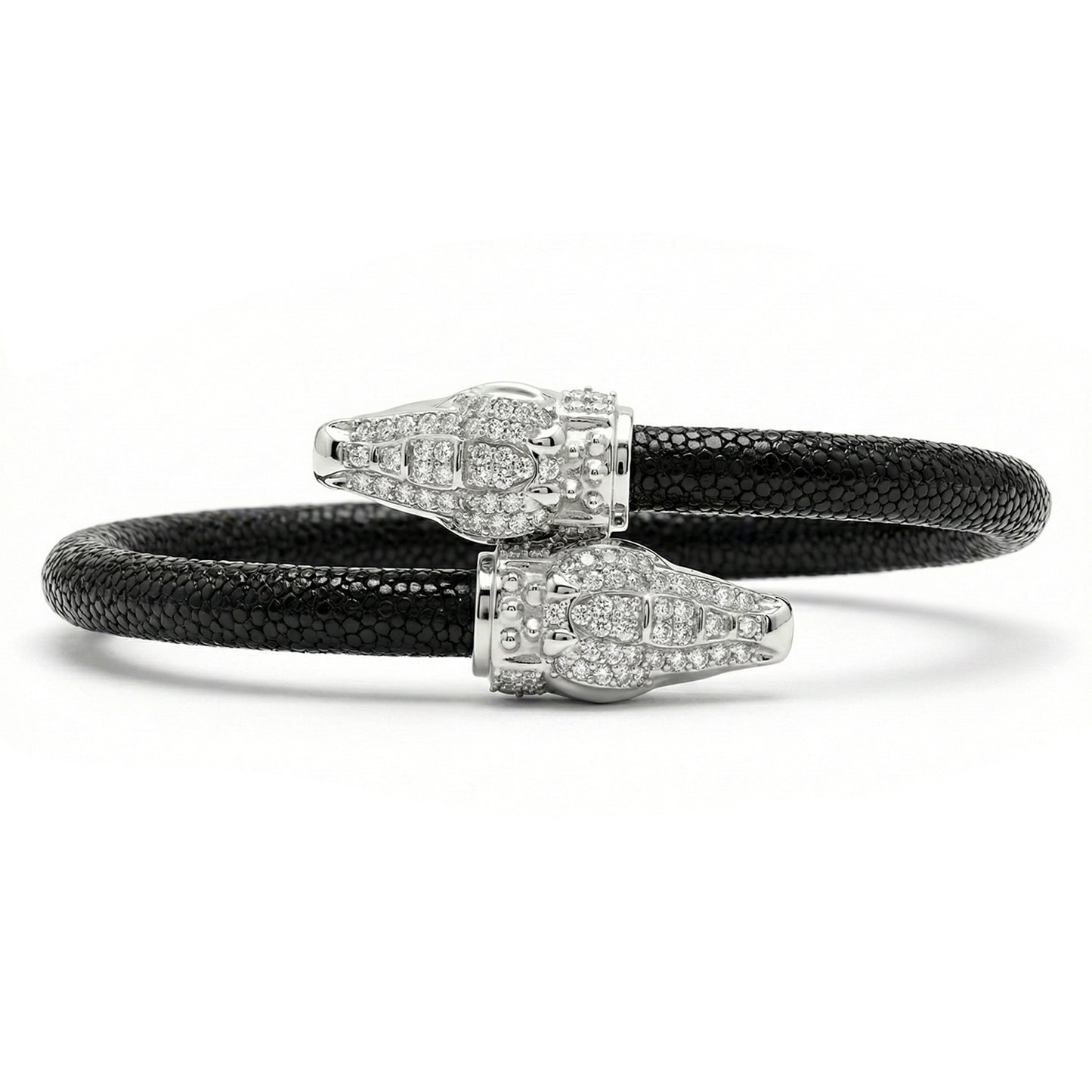 Crocodilus X 925 White Sapphire Eternity X Stingray Bracelet