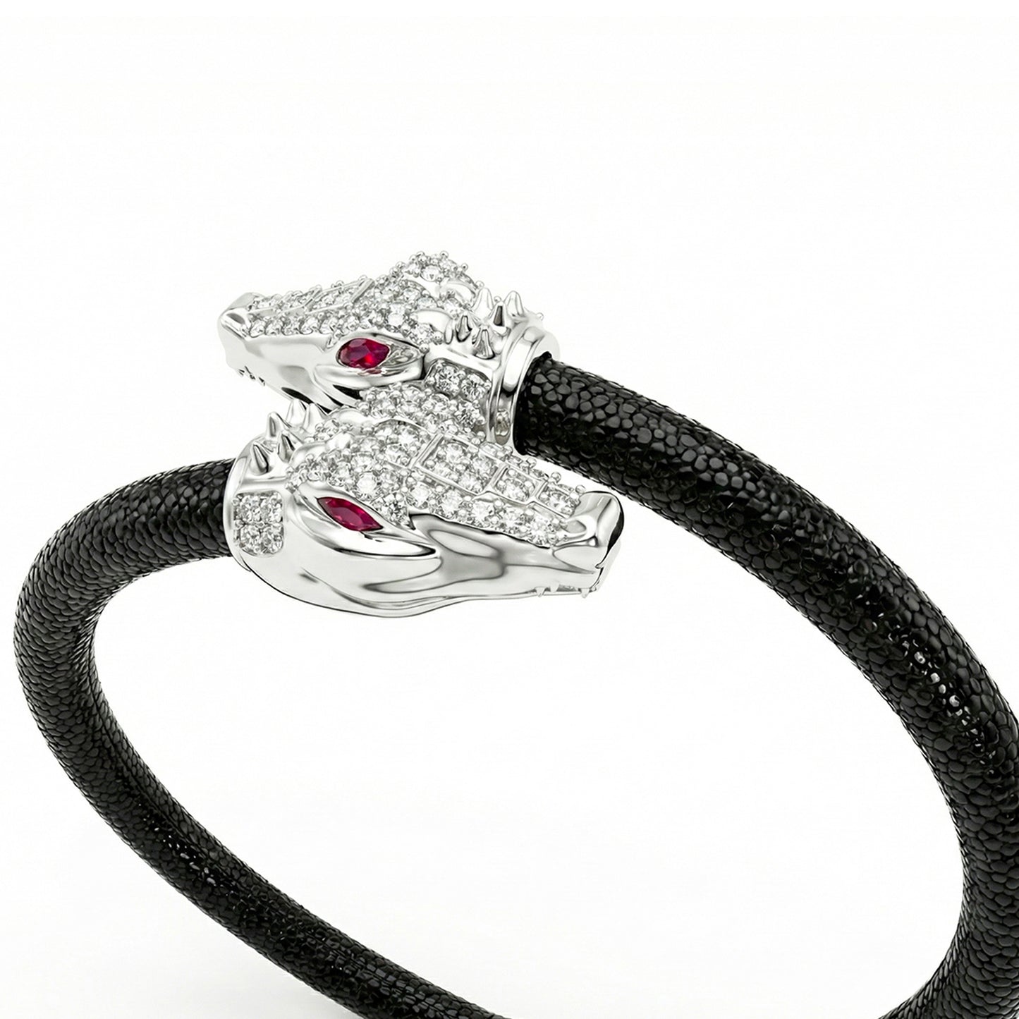 Crocodilus X 925 White Sapphire Eternity X Stingray Bracelet