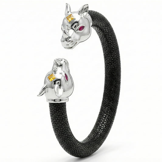 Rhino 925 Yellow Sapphire  & Ruby Stingray Bracelet