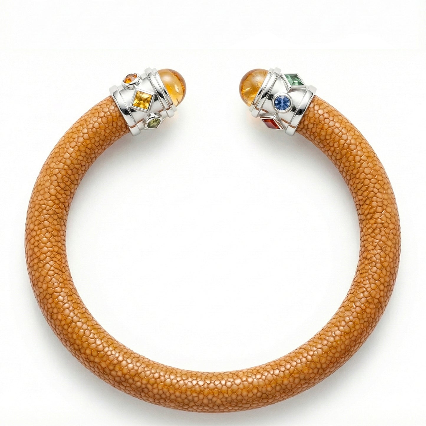Alix 925 Citrine & Fancy Sapphire Stingray Bangle