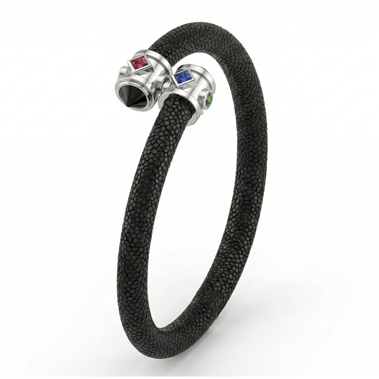 Eternity 925 Black Spinel  & Fancy Sapphire Stingray Bracelet