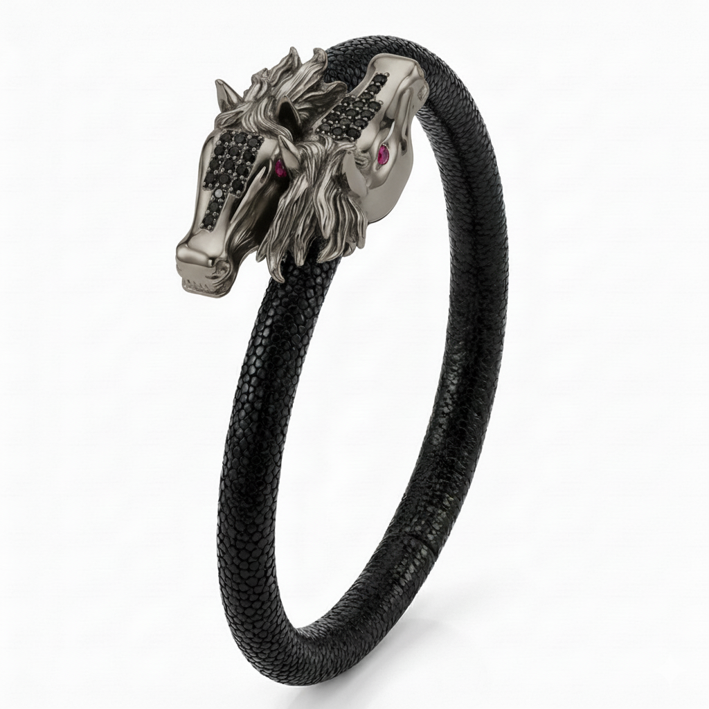 Caval X 925 Black Spinel Eternity X Stingray Bracelet