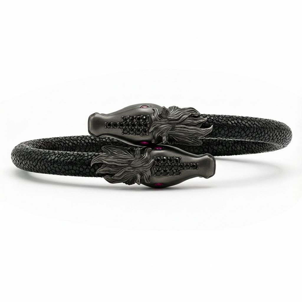 Caval X 925 Black Spinel Eternity X Stingray Bracelet
