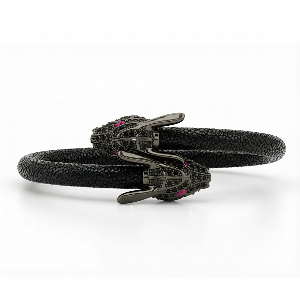 Lepus X 925 Black Spinel Eternity X Stingray Bracelet