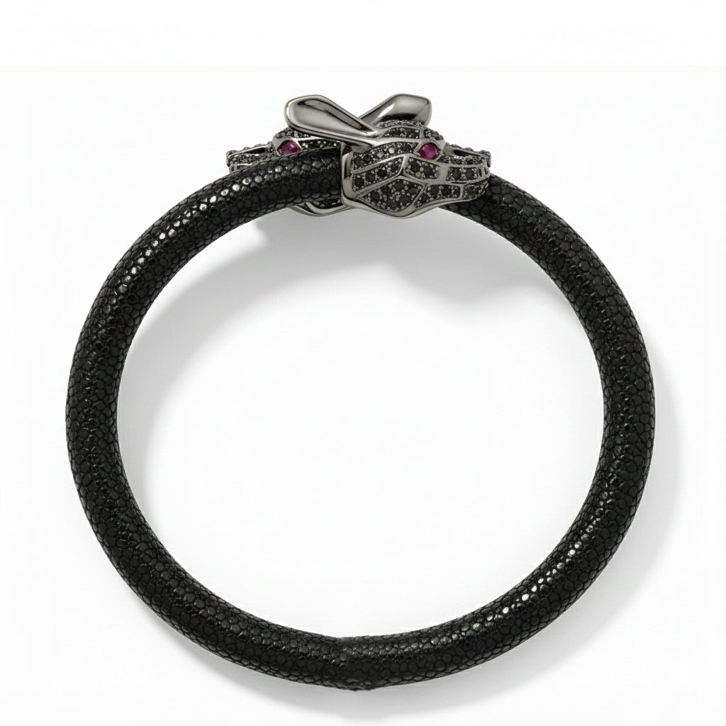 Lepus X 925 Black Spinel Eternity X Stingray Bracelet