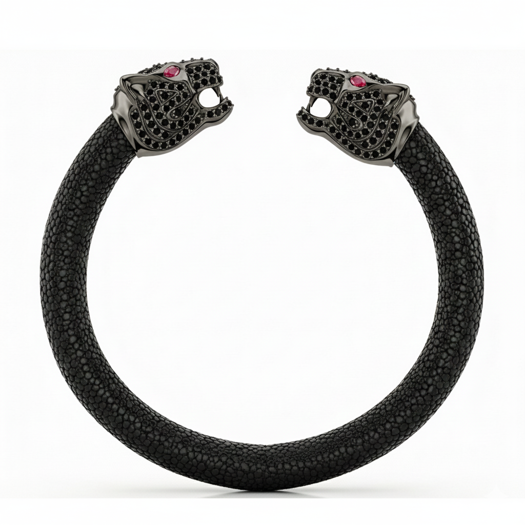 Imperial Tiger 925 Black Spinel & Ruby Stingray Bracelet