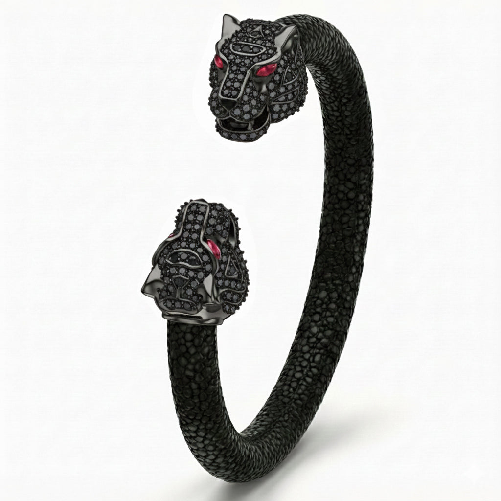 Imperial Tiger 925 Black Spinel & Ruby Stingray Bracelet