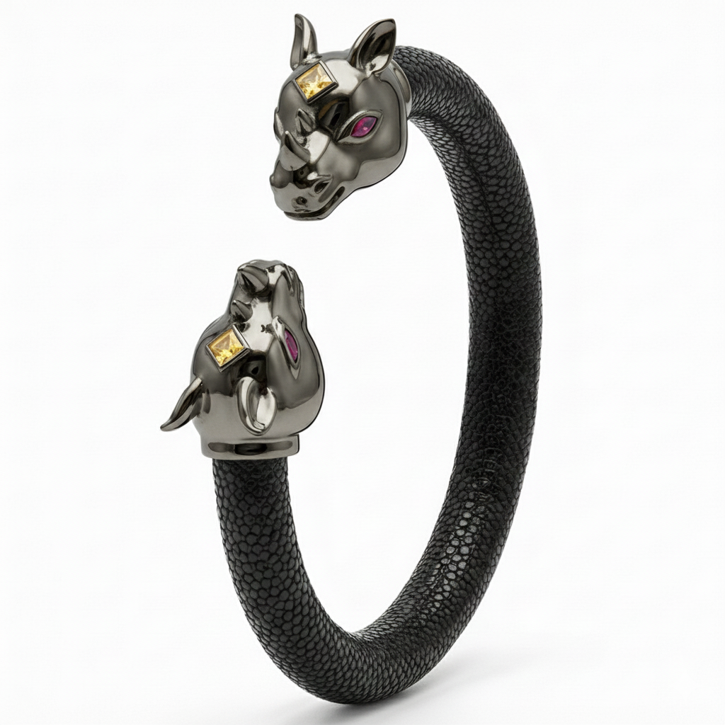 Rhino 925 Yellow Sapphire  & Ruby Stingray Bracelet